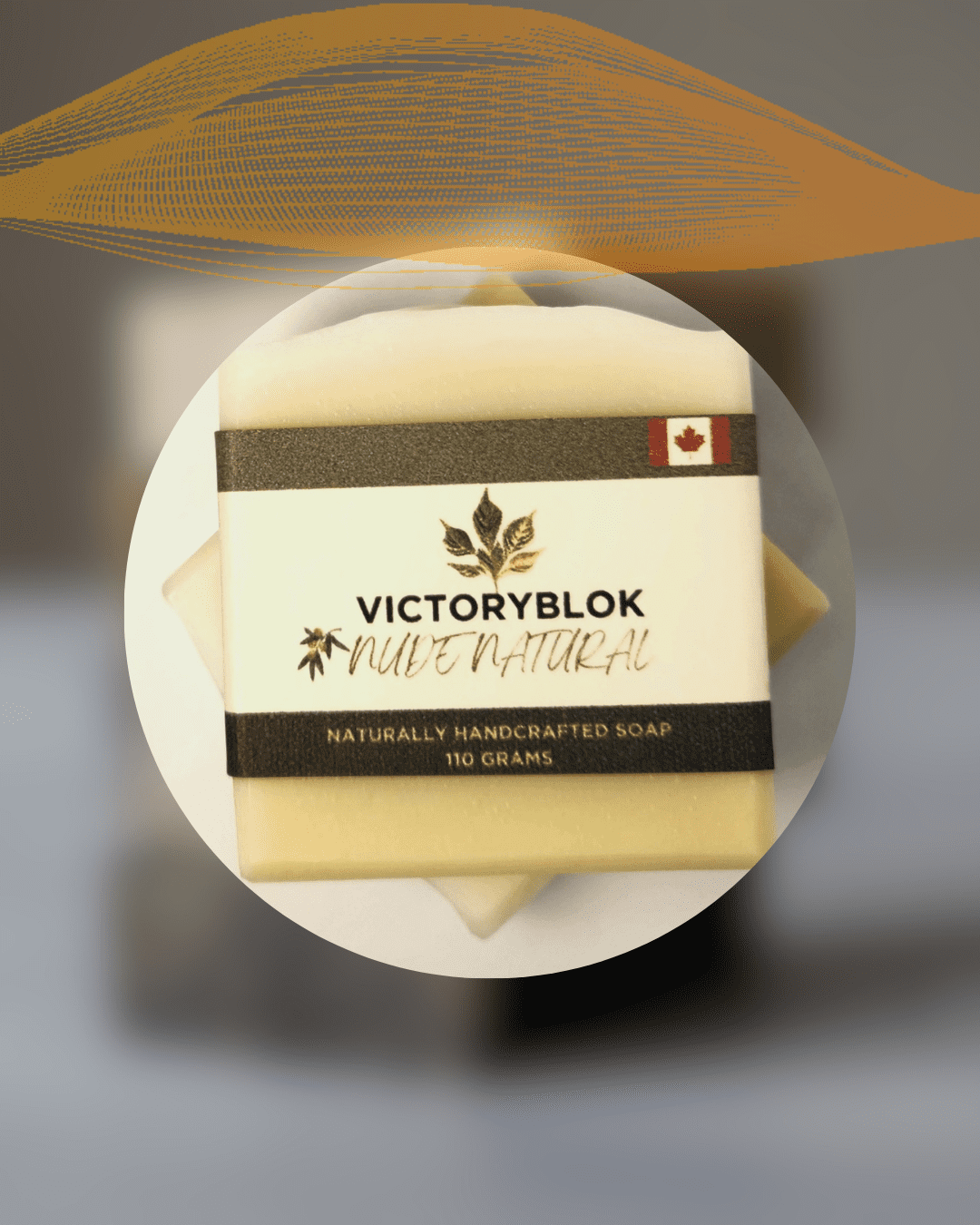 VICTORYBLOKS Nude Natural Unscented soap bar with a hint of yellow clay, designed for gentle exfoliation. Made with olive oil, coconut oil, and French yellow clay for a moisturizing cleanse, perfect for sensitive skin and noses.